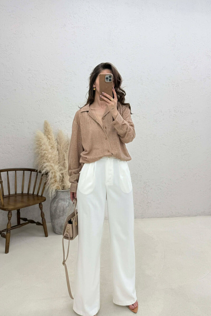 SIMPLE WOMAN SHIRT LIGHT BROWN/KAZB - 2