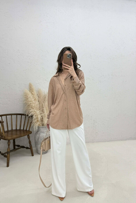 SIMPLE WOMAN SHIRT LIGHT BROWN/KAZB - 3