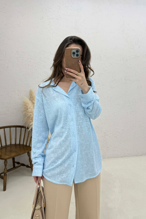 SIMPLE WOMAN SHIRT LIGHTBLUE/BZ - 
