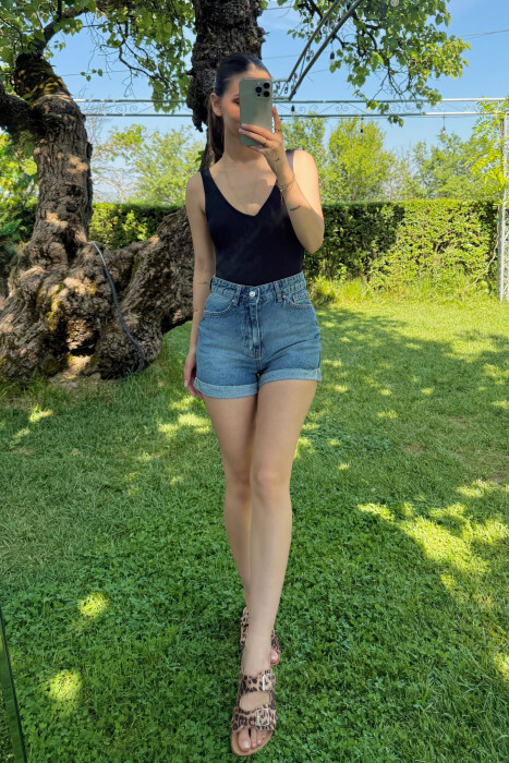 SIMPLE WOMAN SHORT JEANS BLUE/BLU 