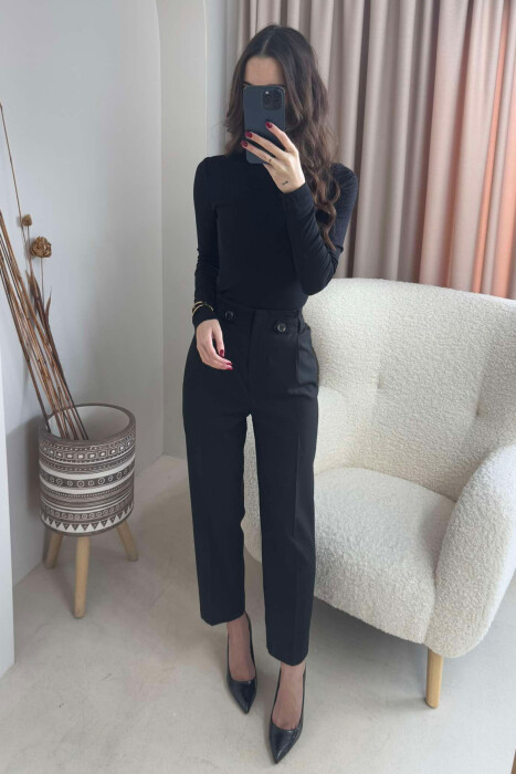 SIMPLE ONE COLOR WOMAN TROUSERS BLACK/ E ZEZE 