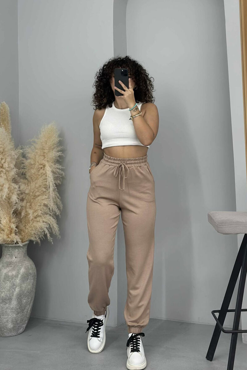 ONE COLOR WOMEN JOGGERS BEIGE/BEZHE - 1