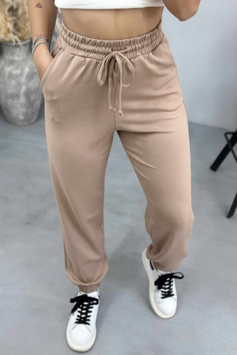 ONE COLOR WOMEN JOGGERS BEIGE/BEZHE - 4