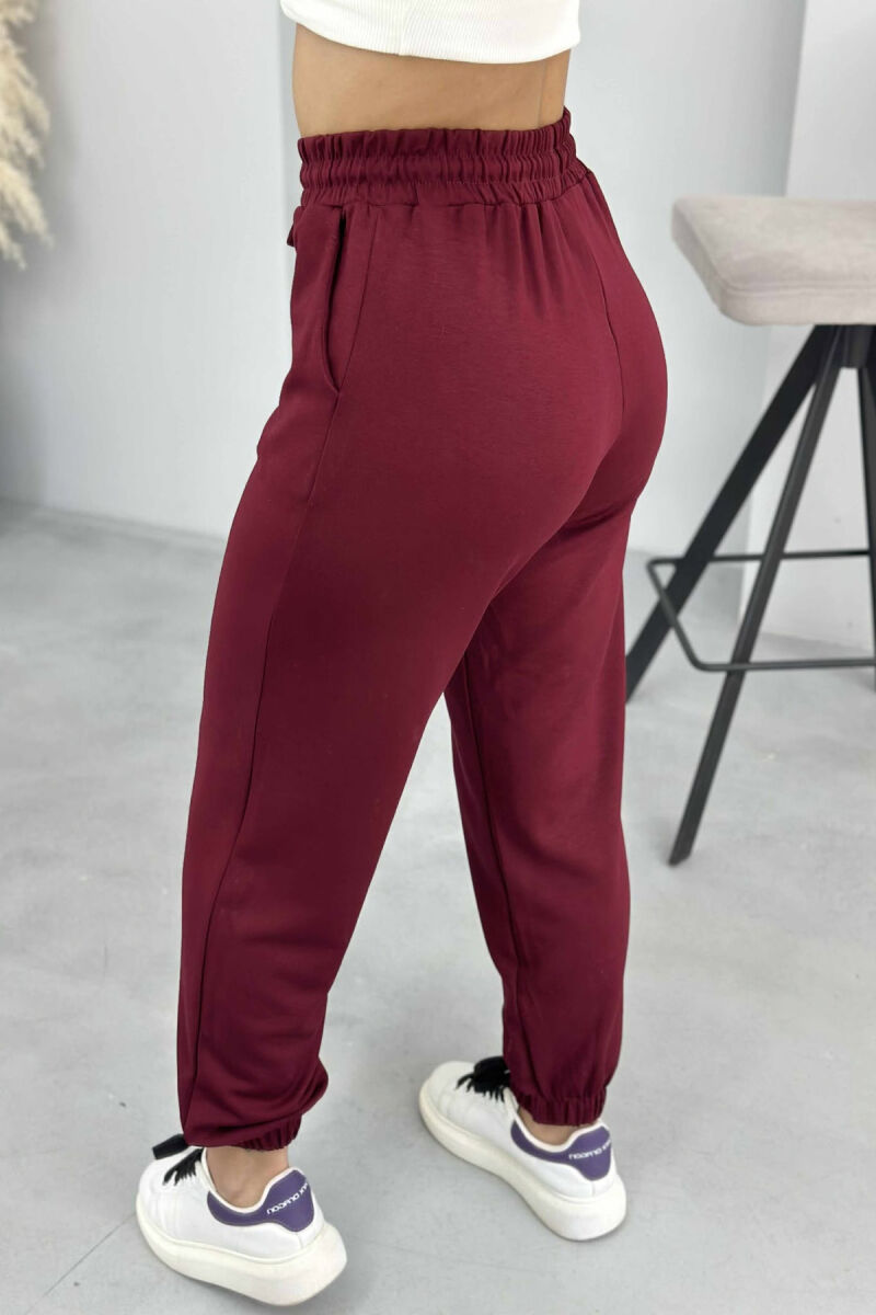 ONE COLOR WOMEN JOGGERS BURGUNDY/VISHNJE - 4