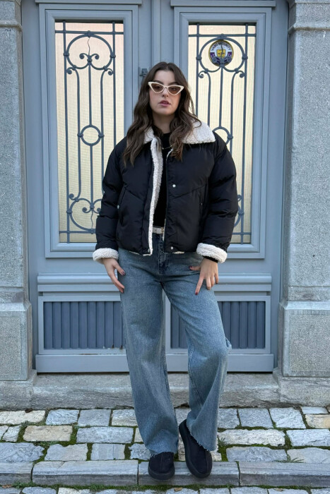 SIMPLE WOMEN PUFFER JACKET BLACK/ E ZEZE 