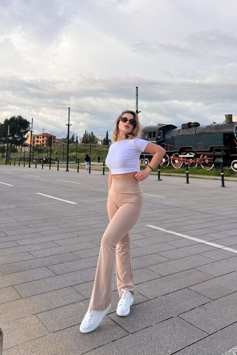 SIMPLE WOMAN LEGGINGS BEIGE/BEZHE - 3