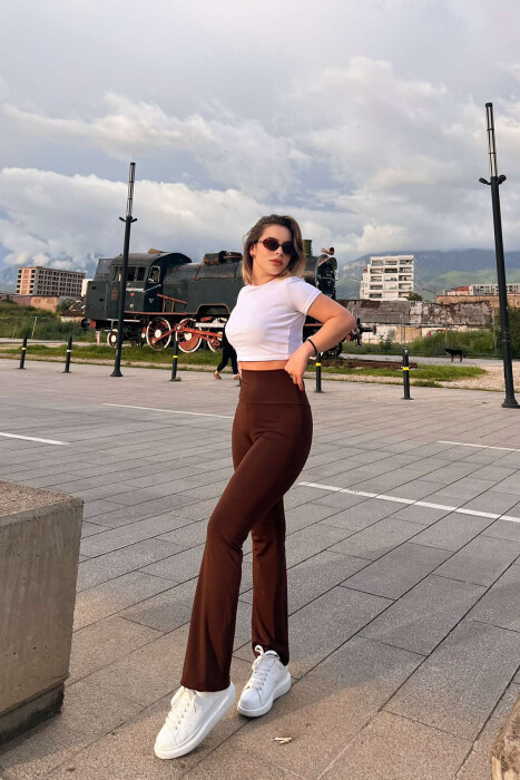 SIMPLE WOMAN LEGGINGS BROWN/KAFE 