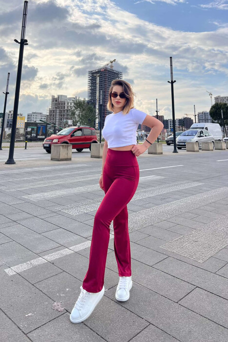 SIMPLE WOMAN LEGGINGS BURGUNDY/VISHNJE 