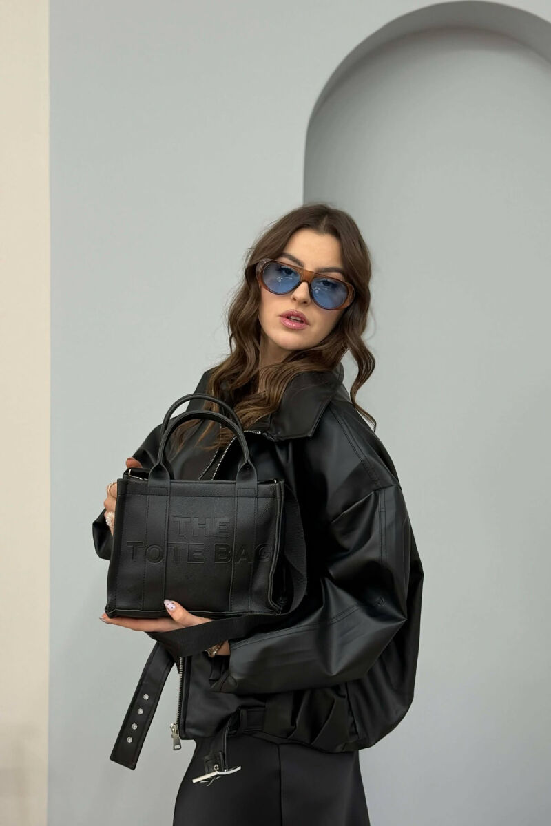 SIMPLE WRITTINGS LEATHER WOMEN BAG BLACK/ E ZEZE - 2