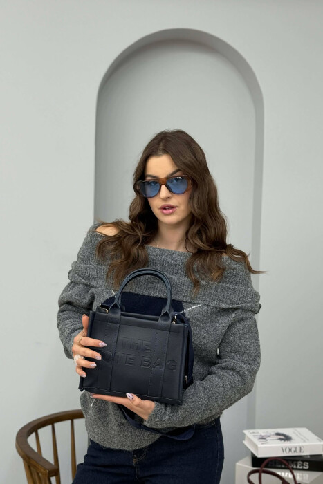 SIMPLE WRITTINGS LEATHER WOMEN BAG BLUE/BLU 