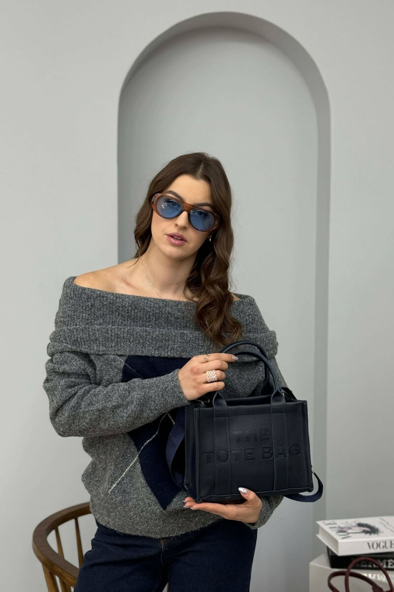 SIMPLE WRITTINGS LEATHER WOMEN BAG BLUE/BLU - 4