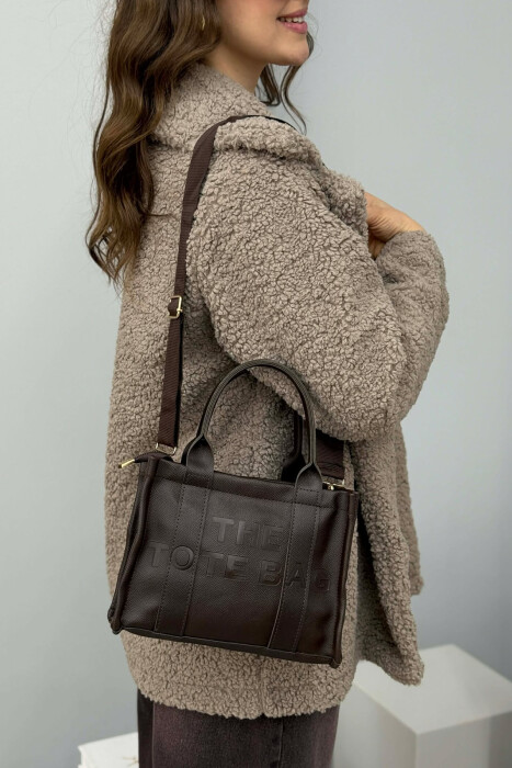 SIMPLE WRITTINGS LEATHER WOMEN BAG DARK BROWN/KAE 