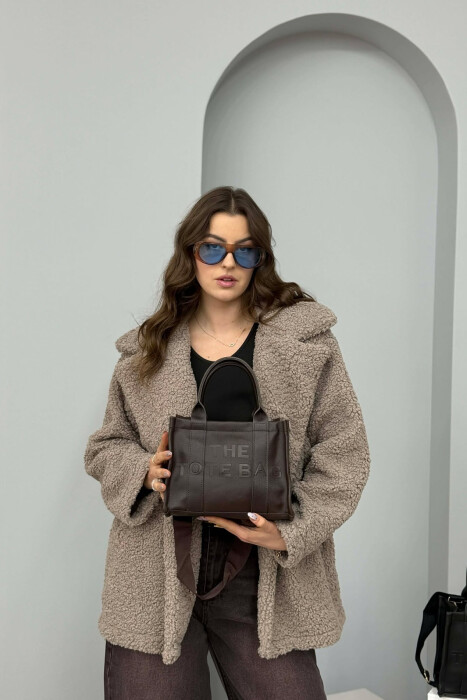 SIMPLE WRITTINGS LEATHER WOMEN BAG DARK BROWN/KAE - 2