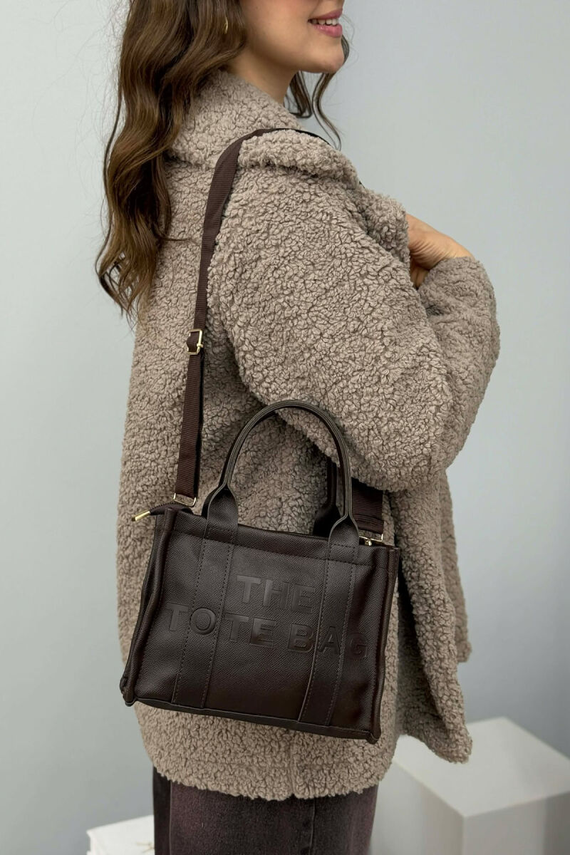 SIMPLE WRITTINGS LEATHER WOMEN BAG DARK BROWN/KAE - 1