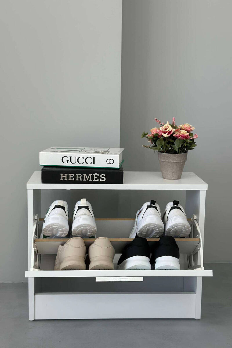 SINGLE TIER SHOE SHELF WHITE-E BARDHE - 5
