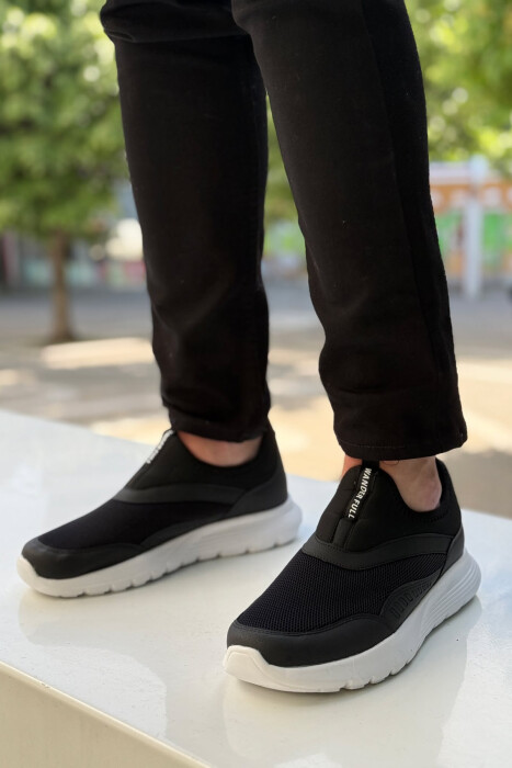 SLIP ON EVERYDAY SIMPLE MEN SNEAKERS BLACK-WHITE/ZEBA - 1