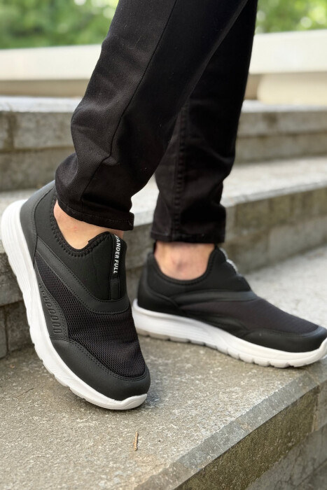 SLIP ON EVERYDAY SIMPLE MEN SNEAKERS BLACK-WHITE/ZEBA - 2