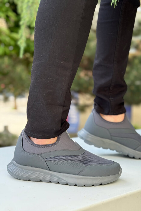 SLIP ON EVERYDAY SIMPLE MEN SNEAKERS GREY/GRI - 2