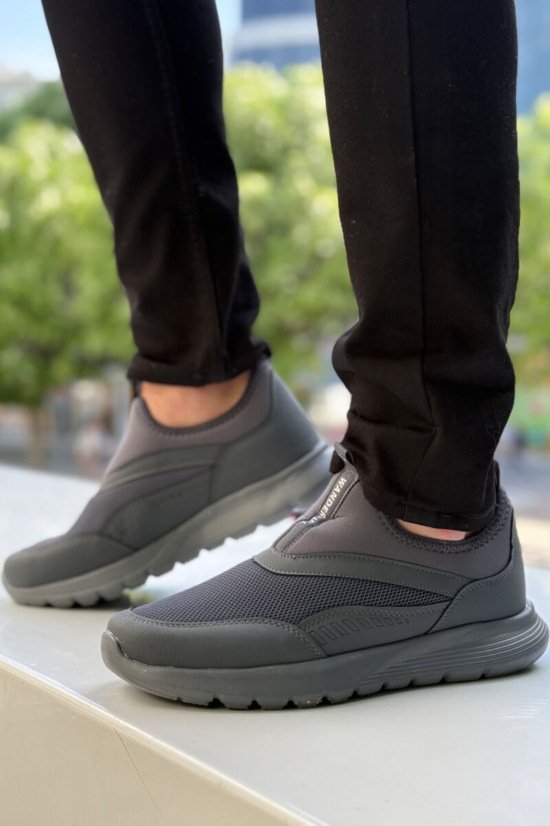 SLIP ON EVERYDAY SIMPLE MEN SNEAKERS GREY/GRI - 3