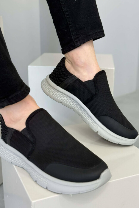 SLIP ON SIMPLE EVERYDAY MEN SNEAKERS BLACK/ E ZEZE - 3