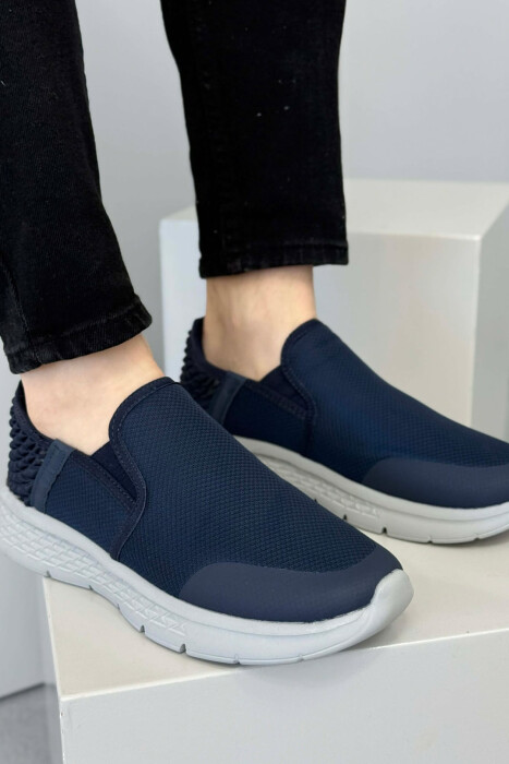 SLIP ON SIMPLE EVERYDAY MEN SNEAKERS BLUE/BLU - 1