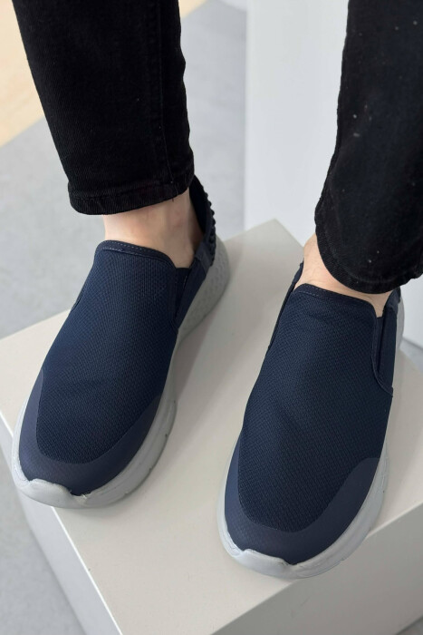 SLIP ON SIMPLE EVERYDAY MEN SNEAKERS BLUE/BLU - 2