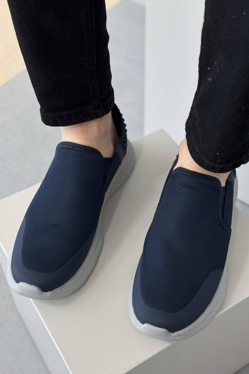SLIP ON SIMPLE EVERYDAY MEN SNEAKERS BLUE/BLU - 2
