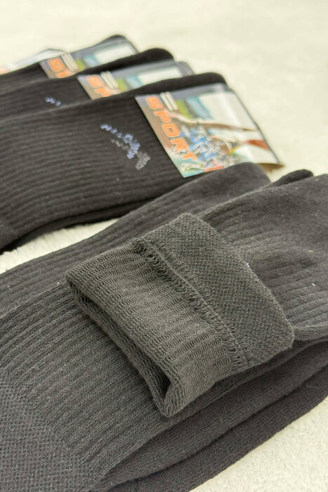 SMALL LOGO 6 PAIR MEN SOCKS BLACK/ E ZEZE - 3