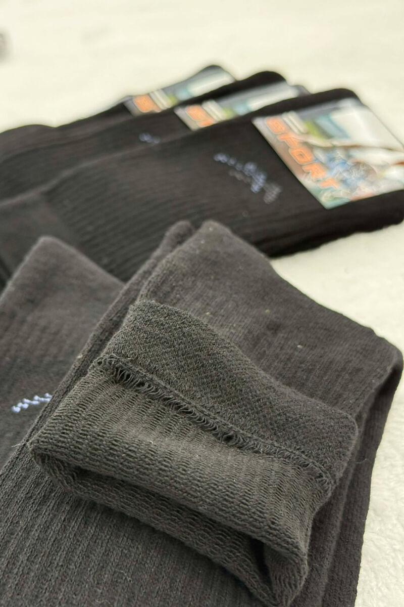 SMALL LOGO 6 PAIR MEN SOCKS BLACK/ E ZEZE - 5