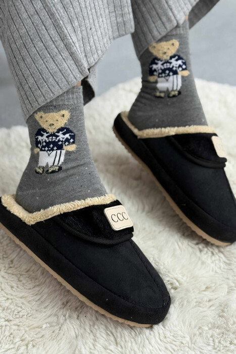 SMALL LOGO ONE COLOR WOMEN SLIPPERS BLACK/ E ZEZE - 1