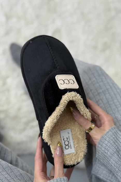 SMALL LOGO ONE COLOR WOMEN SLIPPERS BLACK/ E ZEZE - 3