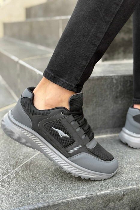 SMALL LOGO PLATFORM SIMPLE MEN SNEAKERS BLACK-GREY/ZEGR - 3