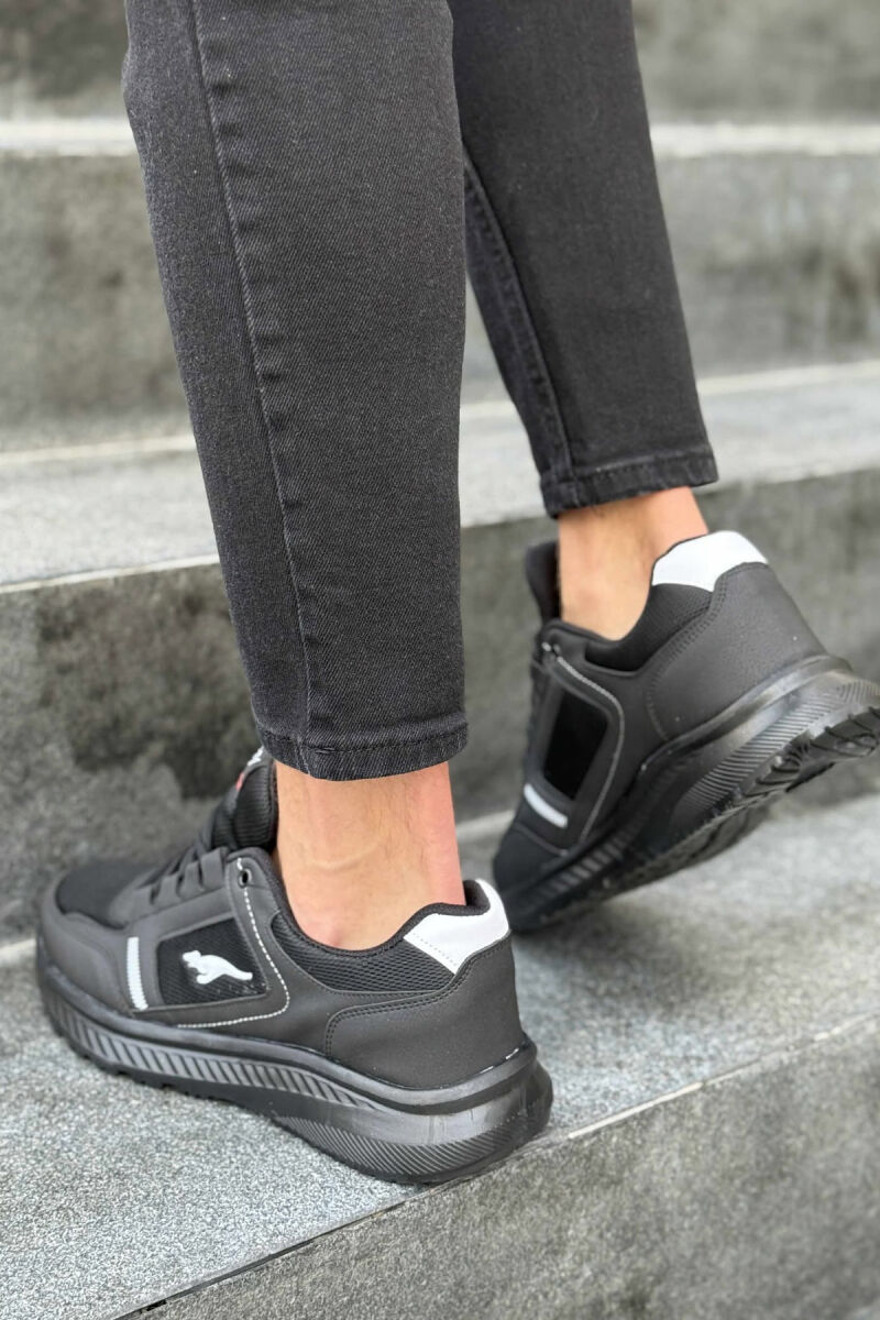 SMALL LOGO PLATFORM SIMPLE MEN SNEAKERS BLACK-WHITE/ZEBA - 4