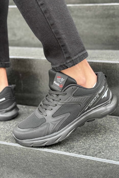 SMALL LOGO SIMPLE MEN SNEAKERS BLACK-BLACK/ZZ - 2