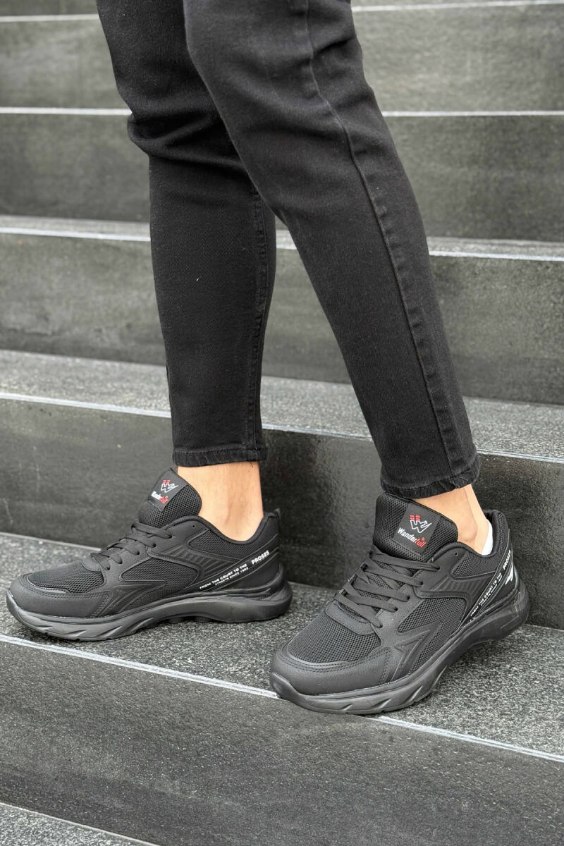 SMALL LOGO SIMPLE MEN SNEAKERS BLACK-BLACK/ZZ - 3