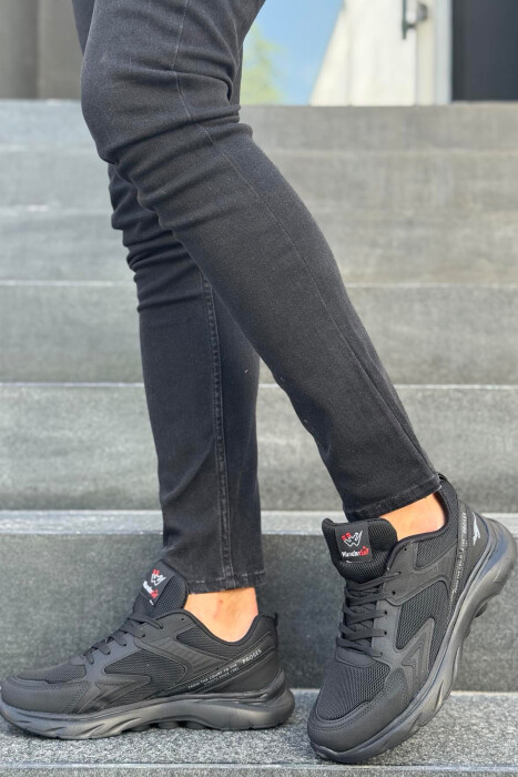 SMALL LOGO SIMPLE MEN SNEAKERS BLACK/ E ZEZE - 2