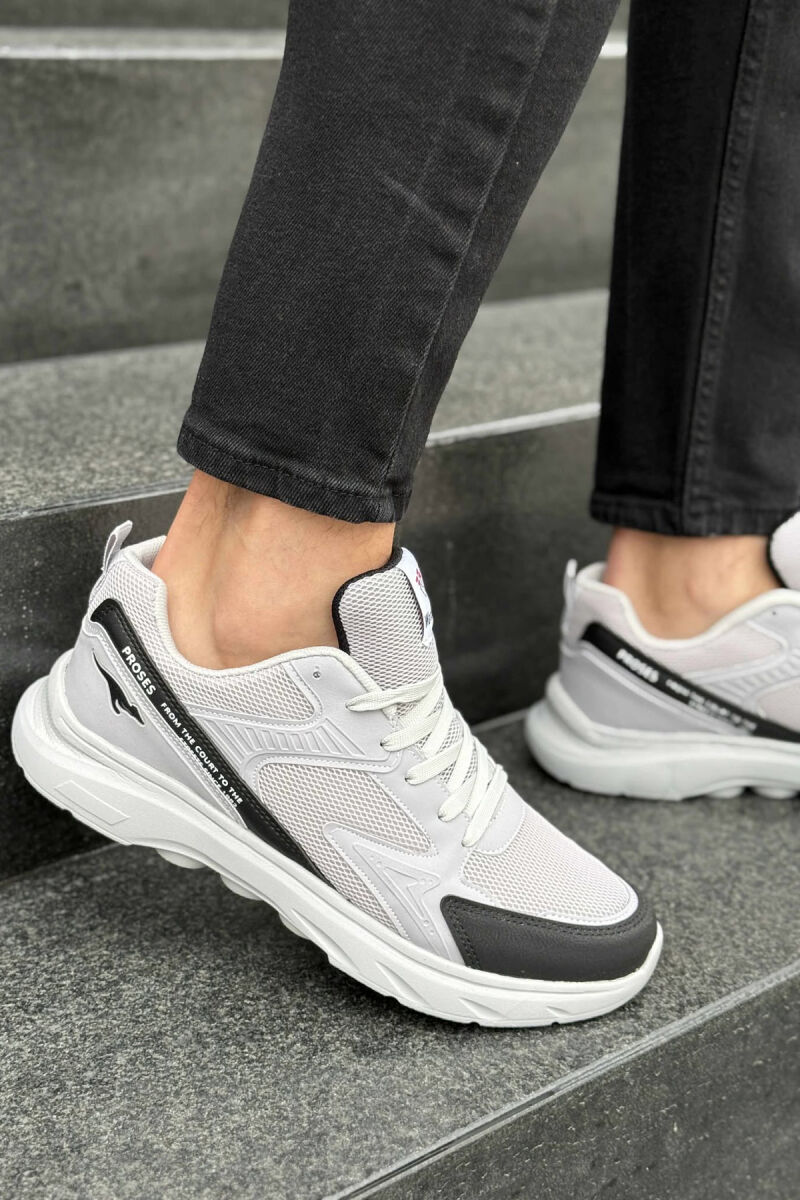 SMALL LOGO SIMPLE MEN SNEAKERS BLACK-LIGHT GREY/ZEGZ - 2