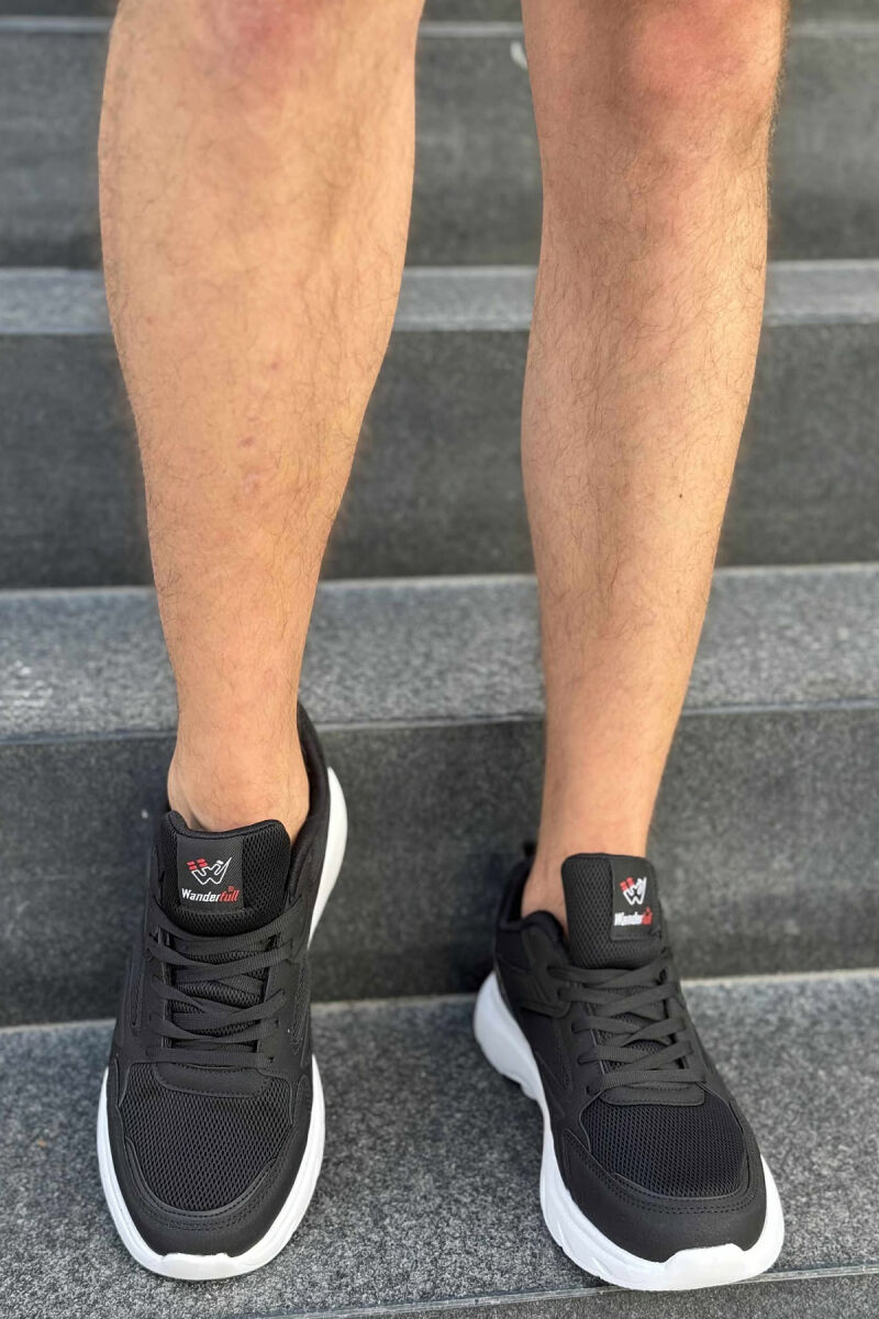 SMALL LOGO SIMPLE MEN SNEAKERS BLACK-WHITE/ZB - 3