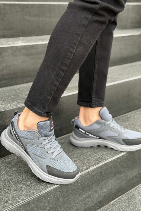 SMALL LOGO SIMPLE MEN SNEAKERS BLACK+DARK GREY/ZEZE+GRI ERRET - 3