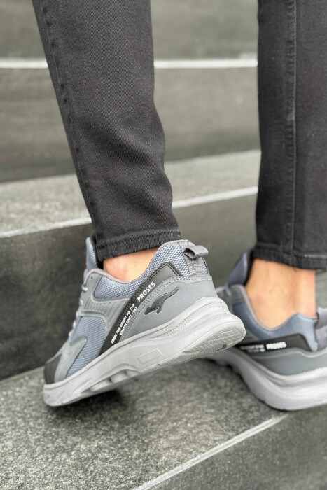 SMALL LOGO SIMPLE MEN SNEAKERS BLACK+DARK GREY/ZEZE+GRI ERRET - 4