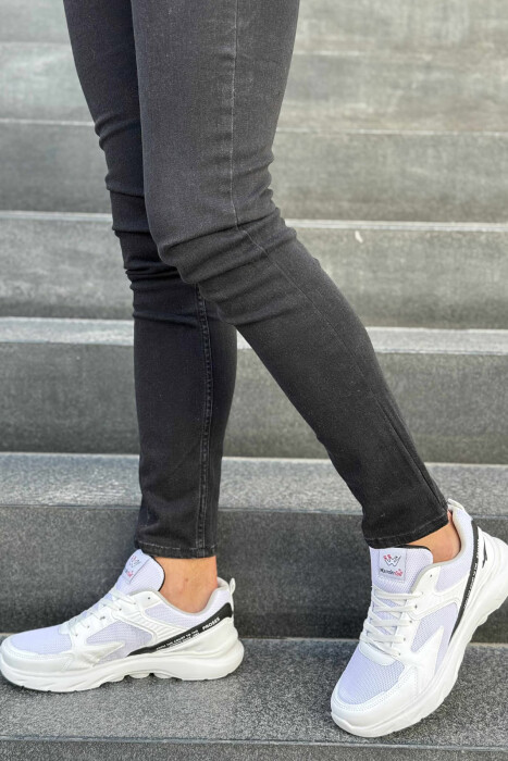 SMALL LOGO SIMPLE MEN SNEAKERS WHITE-BLACK/BAZE 