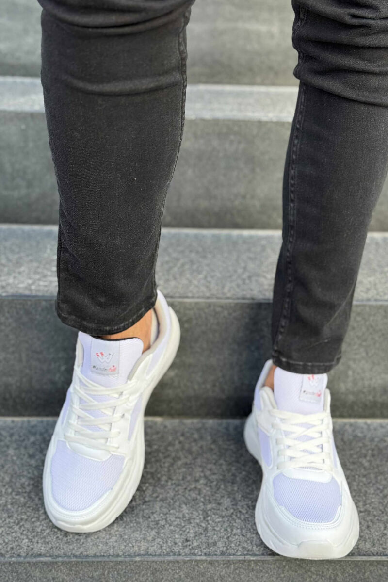 SMALL LOGO SIMPLE MEN SNEAKERS WHITE-BLACK/BAZE - 2