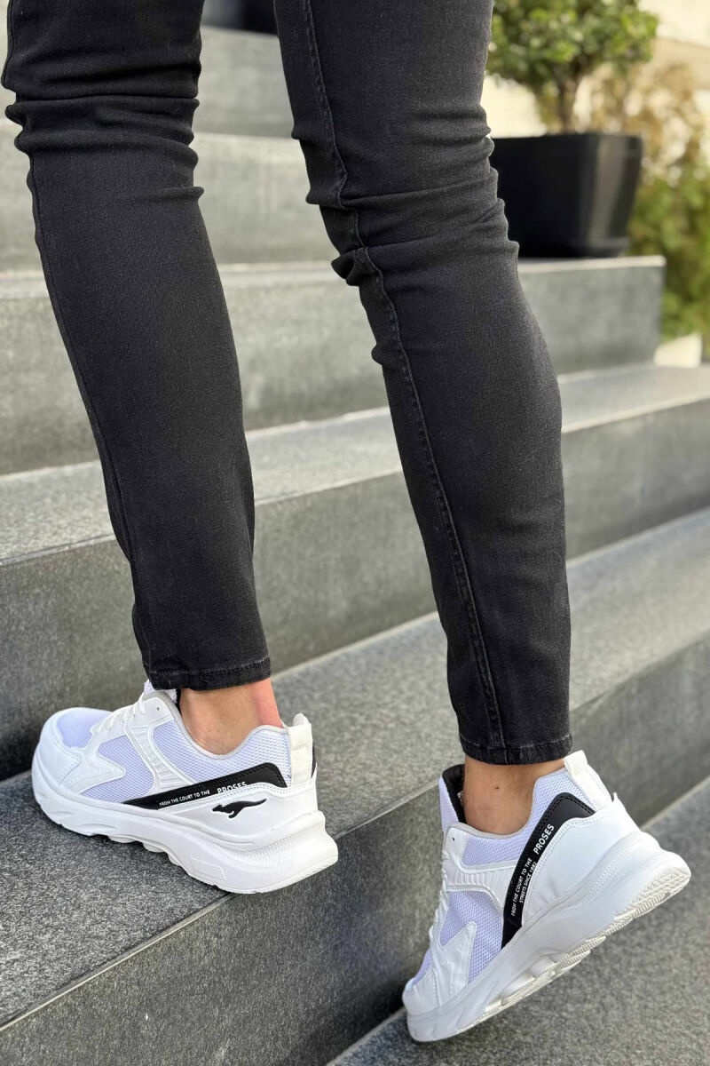 SMALL LOGO SIMPLE MEN SNEAKERS WHITE-BLACK/BAZE - 3