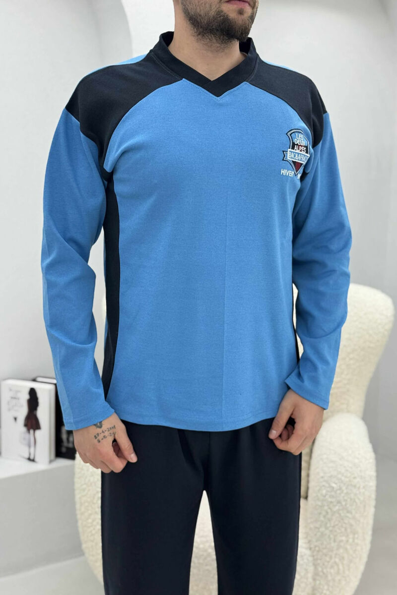 SMALL LOGO SWEATSHIRT+SWEATPANTS MEN PYJAMAS BLUE/BLU - 2