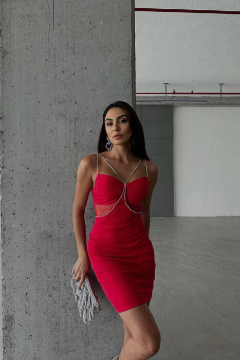 SPARKLE STONES WOMAN STRAPS RED/E KUQE 