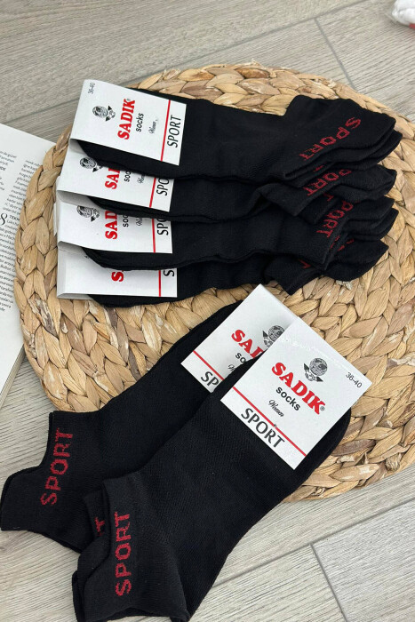 SPORT SIMPLE WOMAN ANKLE SOCKS BLACK/ E ZEZE - 1
