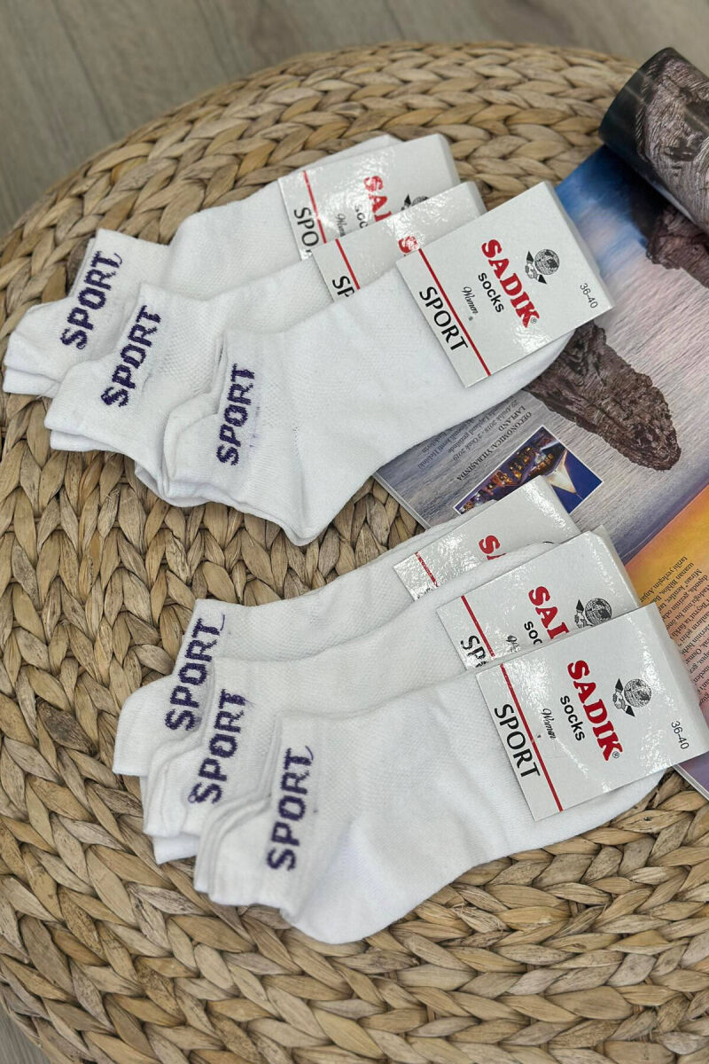 SPORT SIMPLE WOMAN ANKLE SOCKS WHITE-E BARDHE - 1