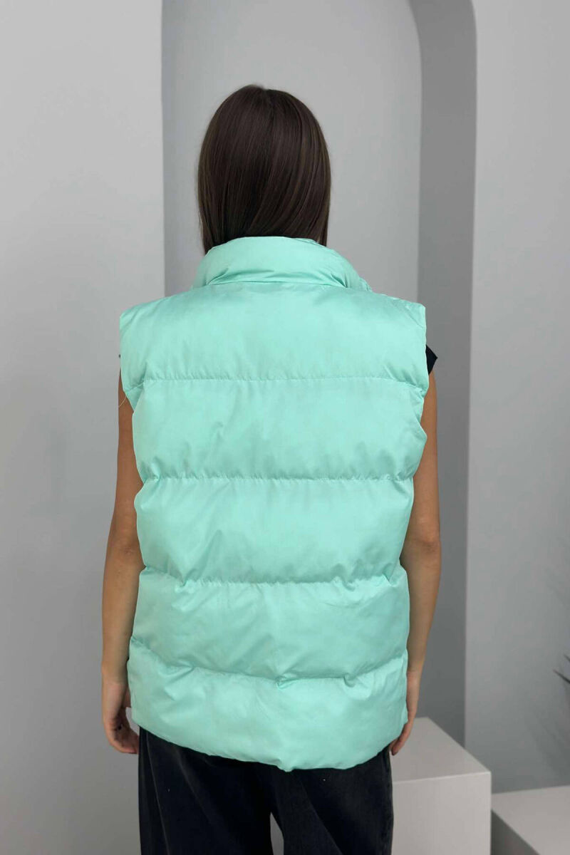 STAMP ZIPPER POCKET WOMAN VEST MINT/MENTE - 3