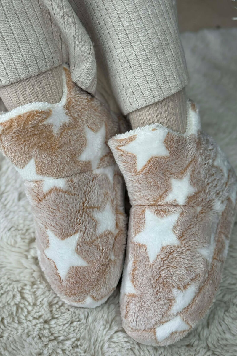 STAR DESIGN WOMAN ANKLE SLIPPERS BEIGE/BEZHE - 2