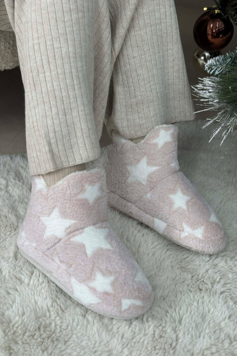 STAR DESIGN WOMAN ANKLE SLIPPERS POWDER/PUDER - 1